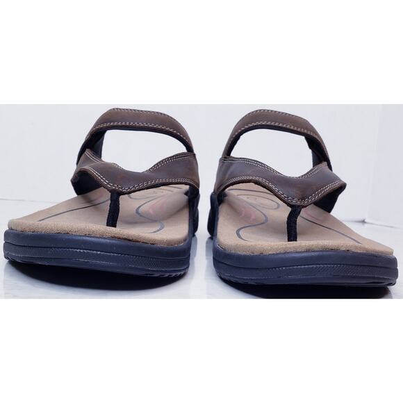 NWOT ORTHOFEET Eldorado Men\'s Size 12D Thong/Toe Post Sandals in Brown main image 12